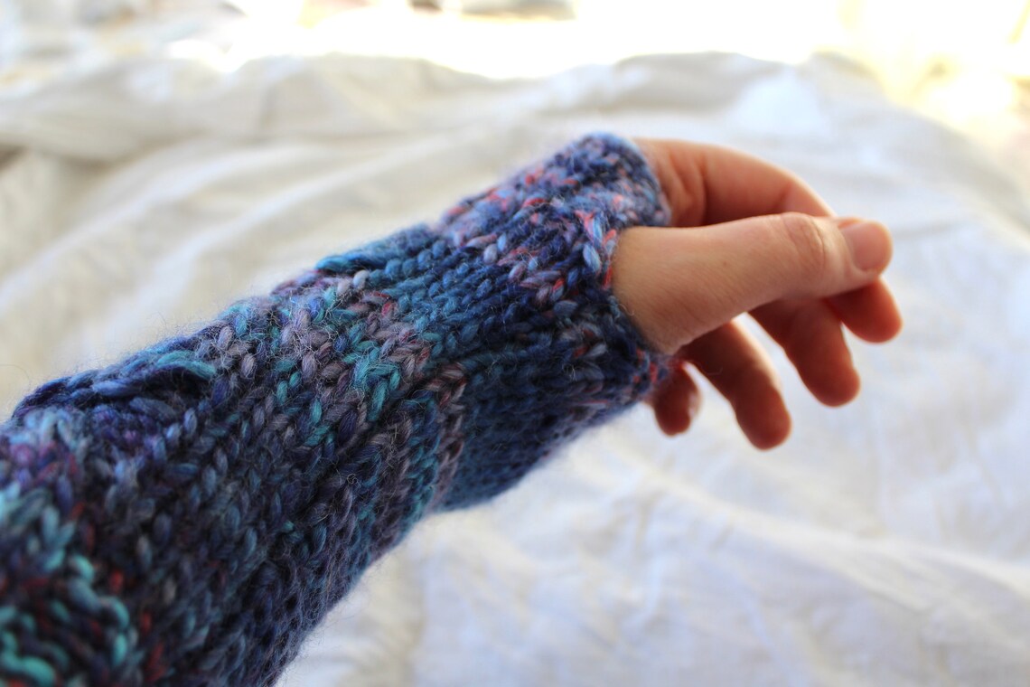 Cable Knit Wrist Warmers Knitted Arm Warmers Speckled Wrist Etsy