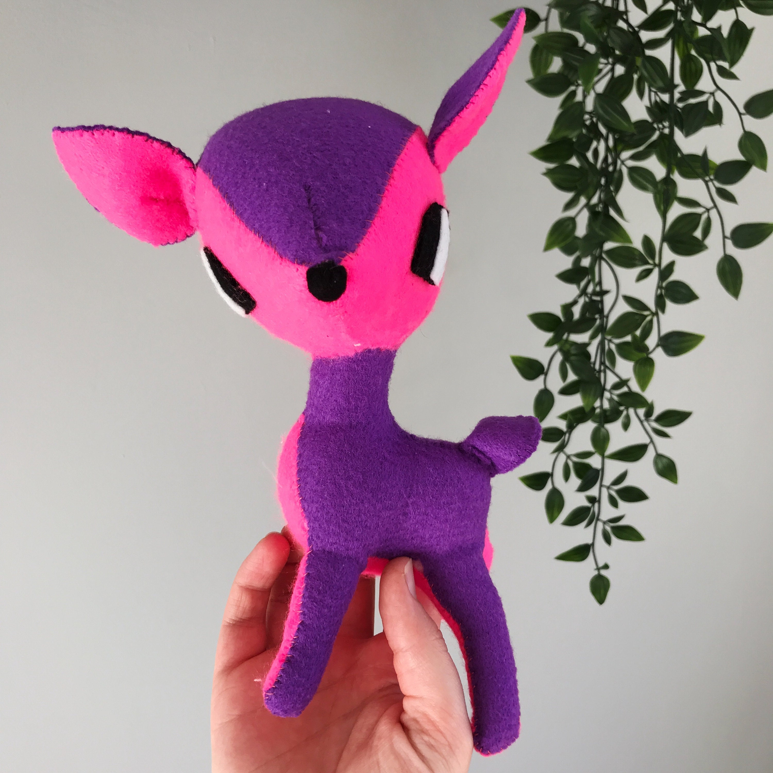 Felt Deer Pink & Purple Deer Toy Child's Toy Deer Etsy