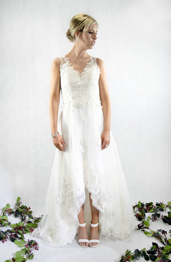 Mullet Lace Wedding Dress Etsy