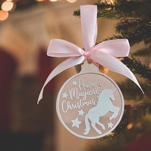 SVG Christmas Unicorn cutfile cut file bauble, ornament, decoration, have a magical Christmas, kids, market, childrens bauble