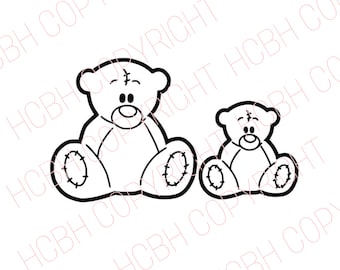 Big & little Bear SVG cut file includes svg jpg dxf png