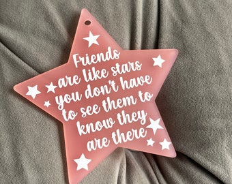 Friendship token Keepsake, Friends are like stars you don&#39;t have to see them to know they are there STAR svg, dxf, jpg, png