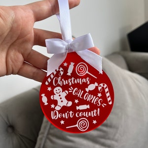 SVG Calorías navideñas No cuente el archivo cortado para adorno acrílico plano