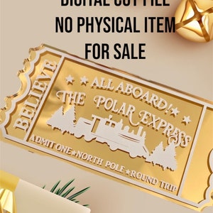 Ticket Polar Express SVG-Schnittdatei für Vinyl in PNG. jpg. dxf. svg