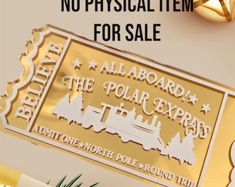 SVG-snijbestand voor een Polar Express-ticket, kerstticketontwerp voor Cricut en Silhouette.
