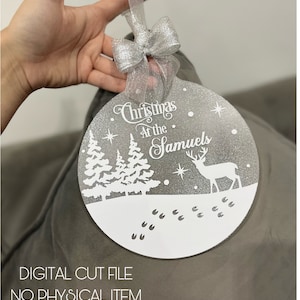 Snowy Christmas Scene 15cm, 20cm, 25cm, 30cm for vinyl cutting digital download SVG, png, jpg, dxf