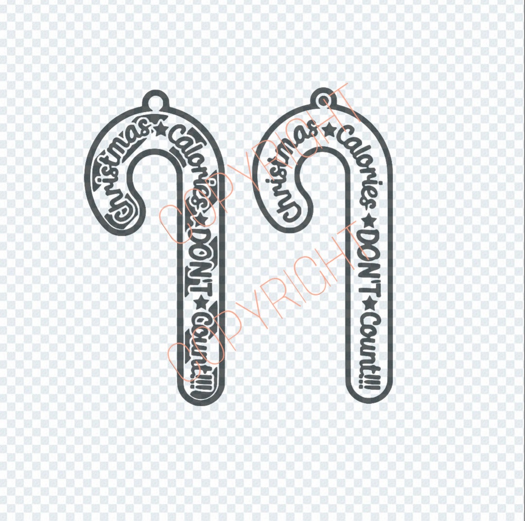 SVG Candy Cane Stripe Christmas Calories Don't Count Cut Etsy