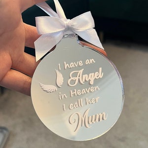 I have an angel in heaven Christmas memorial remembrance cut file for flat acrylic bauble, Digital Download, png, jpeg, sxf, svg
