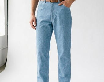 Vintage 70s Sedgefield Jeans Light Wash Denim 38x32 USA Workwear Unisex