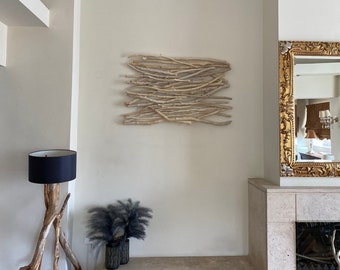 Decoración de pared grande Driftwood, arte de pared, panel de madera, escultura de pared, decoración de chimenea de repisa, decoración de playa, costera, náutica, moderna, rústica, casa de campo