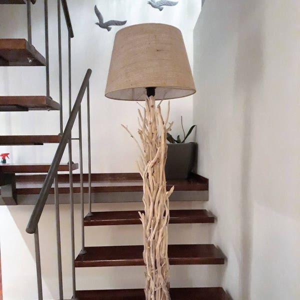 Driftwood floor lamp,,lighting,driftwood art,coastal decor,beach decor,nautical decor, wood lamp,home decor,driftwood sculpture,lake