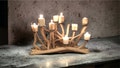 Driftwood 10 cdls candelabra,fireplace incert,mantle decor,candleholder,farmhouse,lake,beach,coastal decor,nautical,centerpiece,cottage