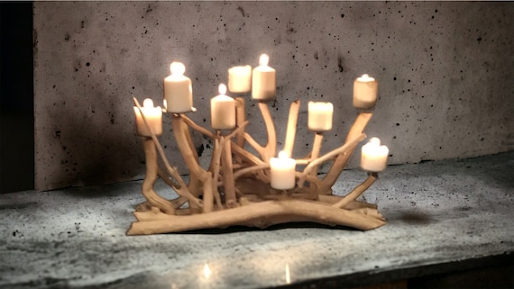Log fireplace candle holder new arrivals