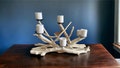 Driftwood 6 cdls candelabra,wood candleholder,farmhouse,fireplace insert,beach,coastal decor,nautical,centerpiece,lake,cottage,sculpture