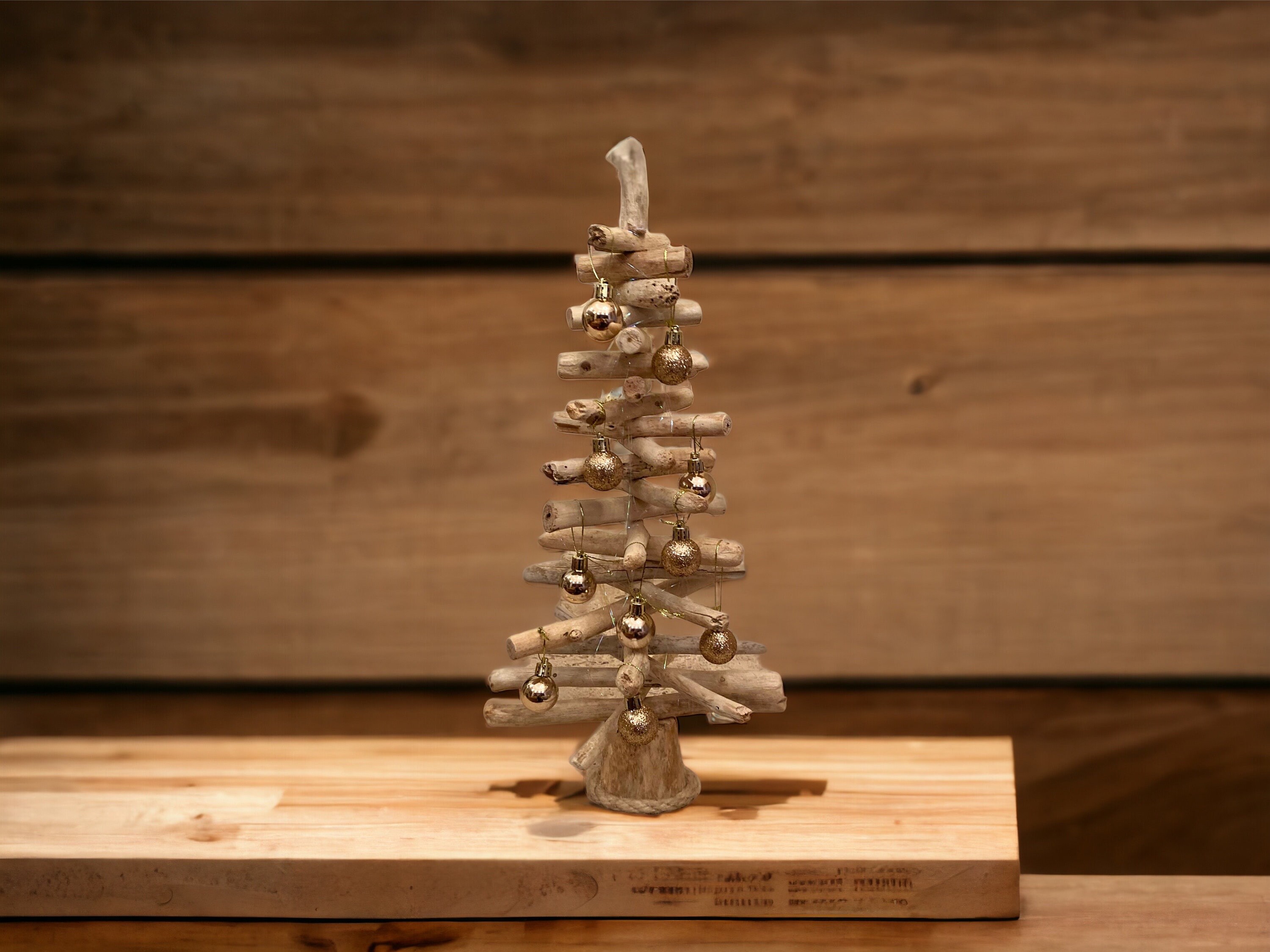 19.7インチ流木クリスマスツリー、木製ツリー、クリスマス