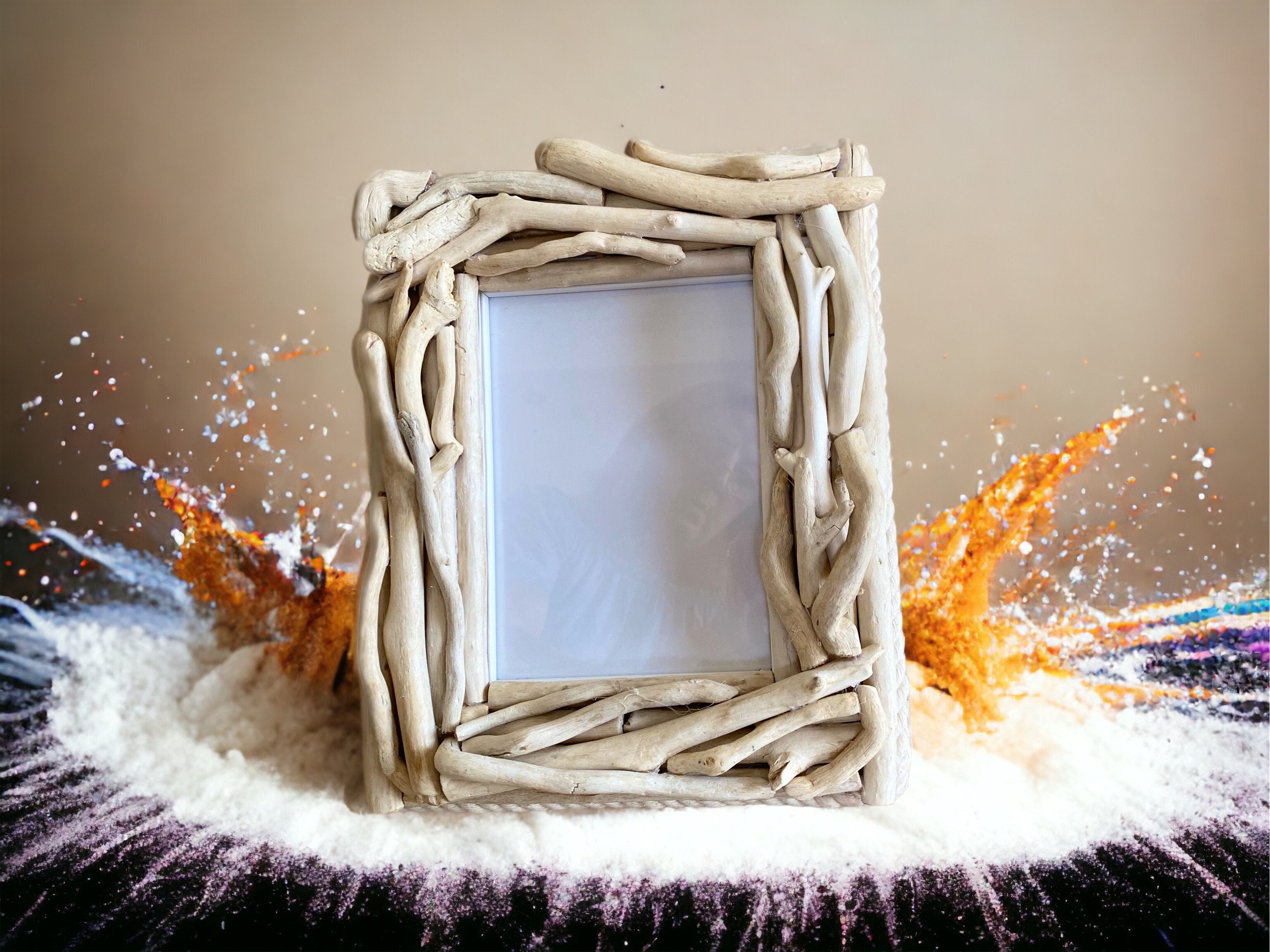 Driftwood Plate Picture Frame Holder Stand 