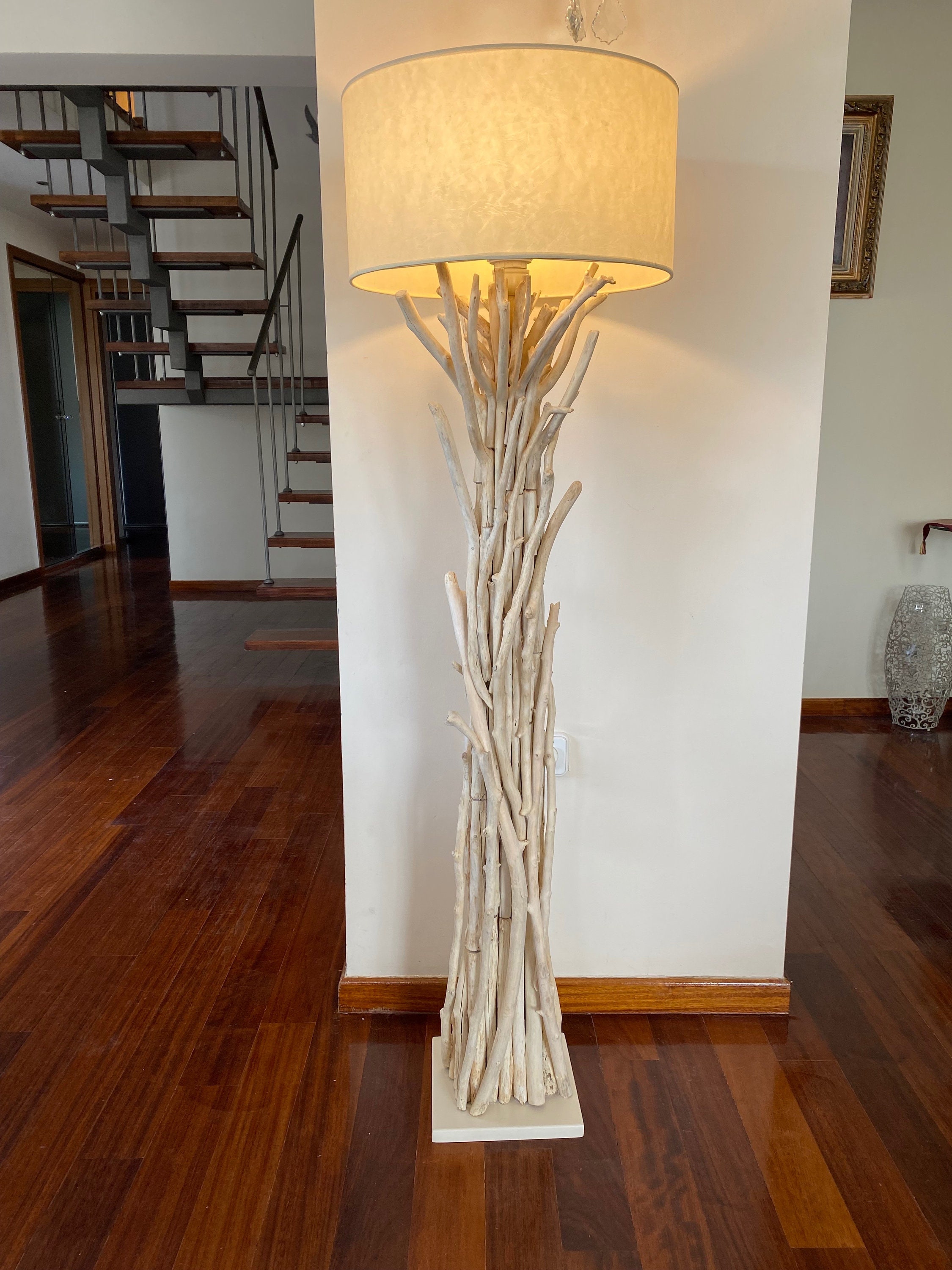 Driftwood Floor Lamp wood Lighting beach Decor driftwood Art