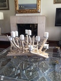 Driftwood 10 cdls candelabra,Coastal candleholder,Fireplace insert,Organic beach decoration