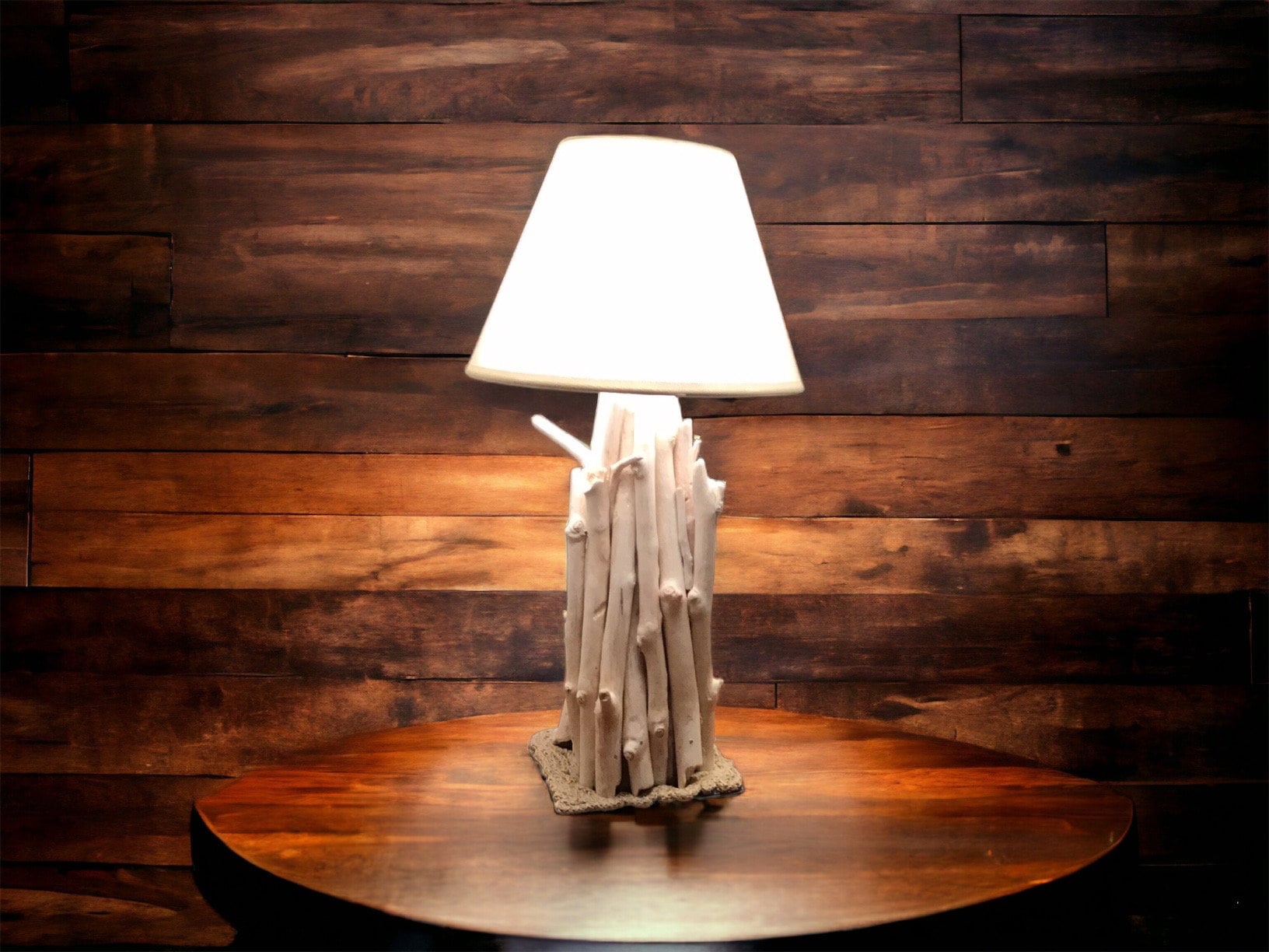 Driftwood Table Lamp wood Lighting beach driftwood Decor coastal