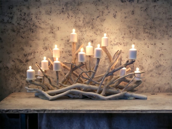 Large candle holders for cheap fireplace