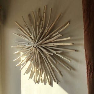 Driftwood 26"sunburst,wood wreath ,wall art,sculpture,front door hanging,beach decor,coastal,cottage,nautical,modern,minimal,cottage,lake