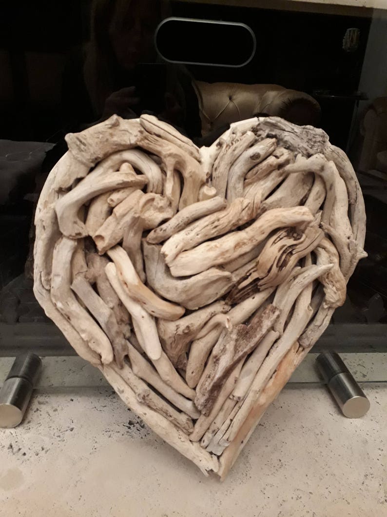 Driftwood heart 16x15wood hanging wreathwall Etsy