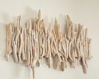 バリ島産流木ウォールアート：23インチの素朴な手作りフレーム