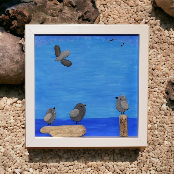 Tableau Point De Croix Bretagne – Bois Flotté, Coquillages Et Galets – Déco Murale