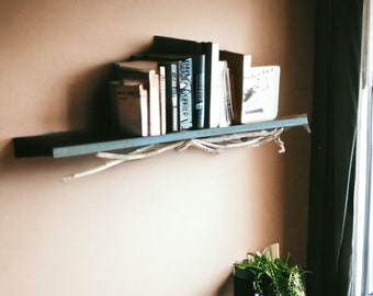 Driftwood 4f floating shelf, Coastal display shelf, Beach house decor