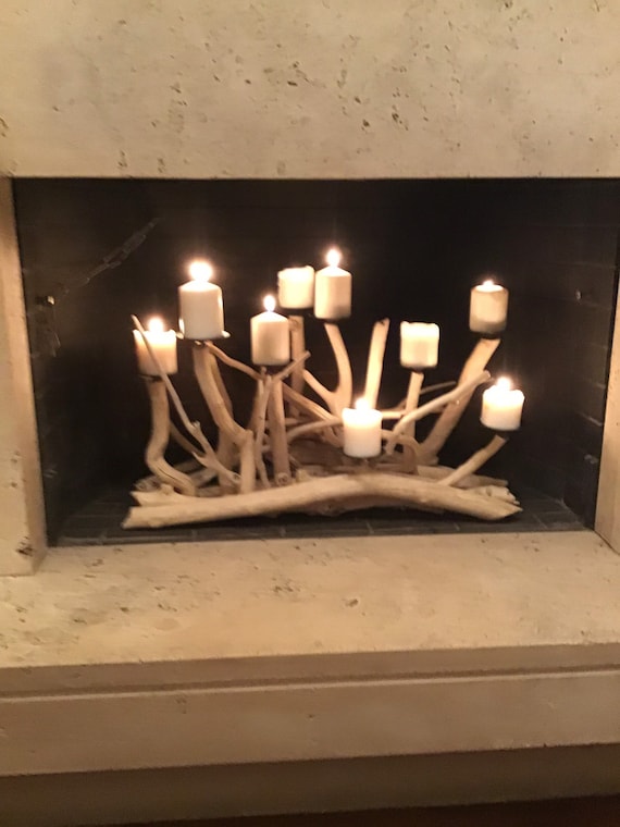 Driftwood 10 Cdls Candelabradriftwood Candleholderfireplace - Etsy