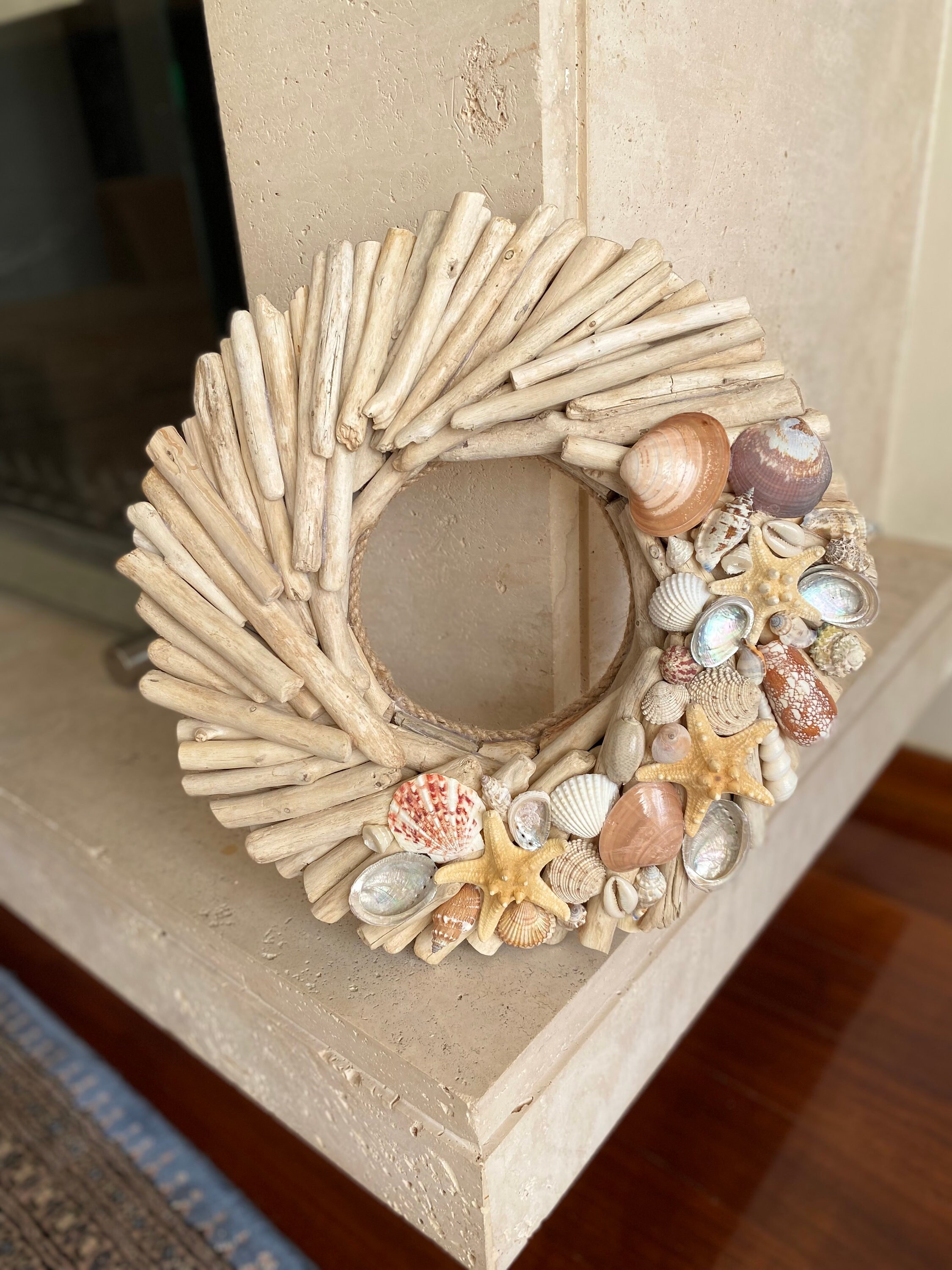 流木リース（貝殻付き）15インチ、沿岸航海装飾 - Etsy 日本