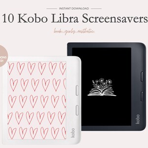 Set di 10 schermate di blocco per ereader Kobo Libra, Libra 2, Libra H20, personalizza il tuo KOBO, abbina la tua estetica carina e femminile!