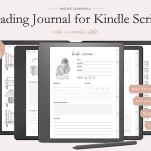 Reading Journal for Kindle Scribe, customize your Kindle e-reader, meet your new reading buddy – your reading life, more organized and fun!