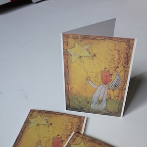 Schutzengel, Engel, Grußkarte, Engel, Spirituelle Grußkarte, Sterne