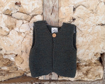 Shepherd vest "Apoutsiak" in wool and alpaca