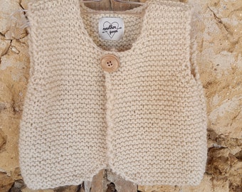 Shepherd's vest "Apoutsiak" in wool and alpaca