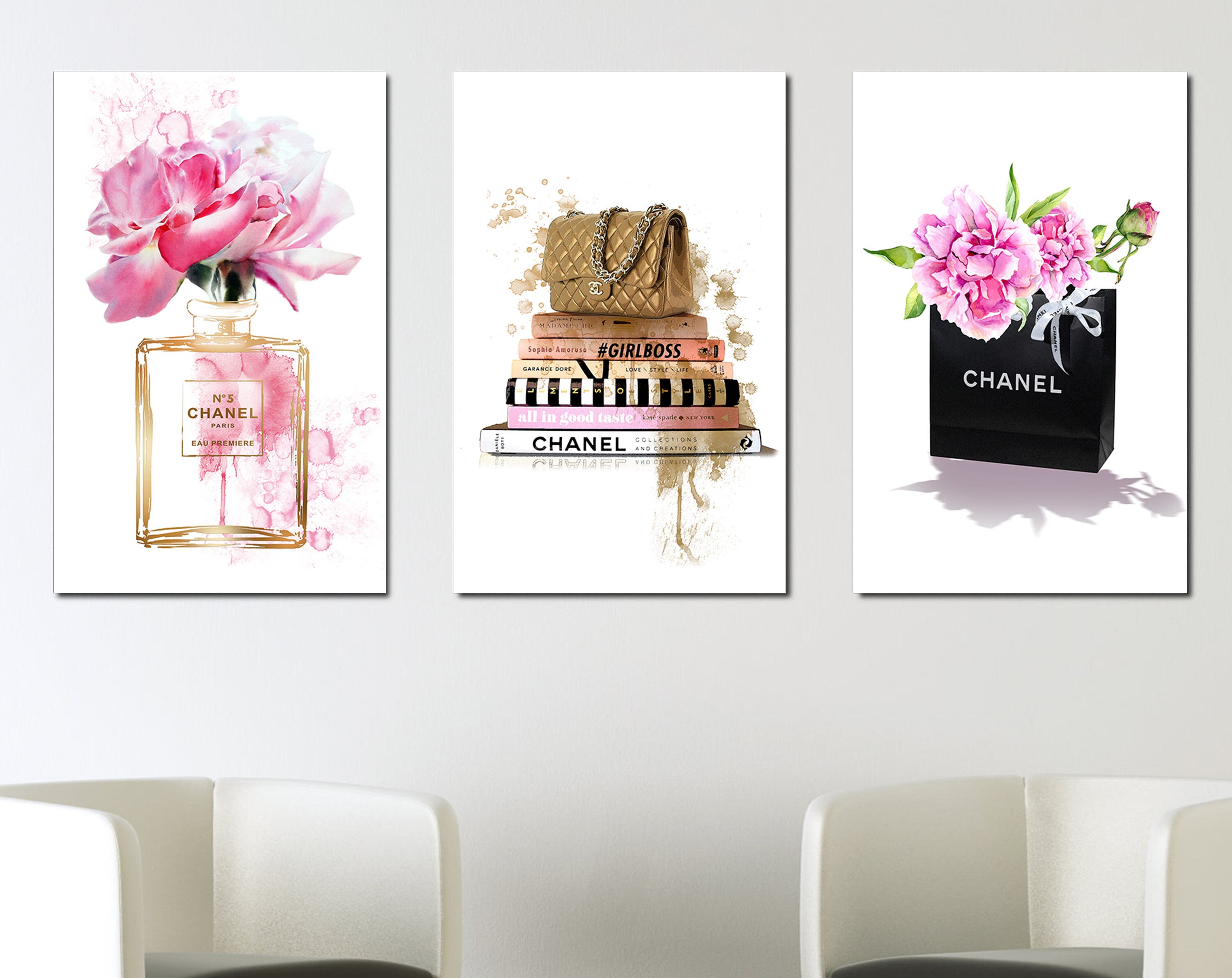Set of 3 fashion prints inspired by Coco Chanel fashion | Etsy