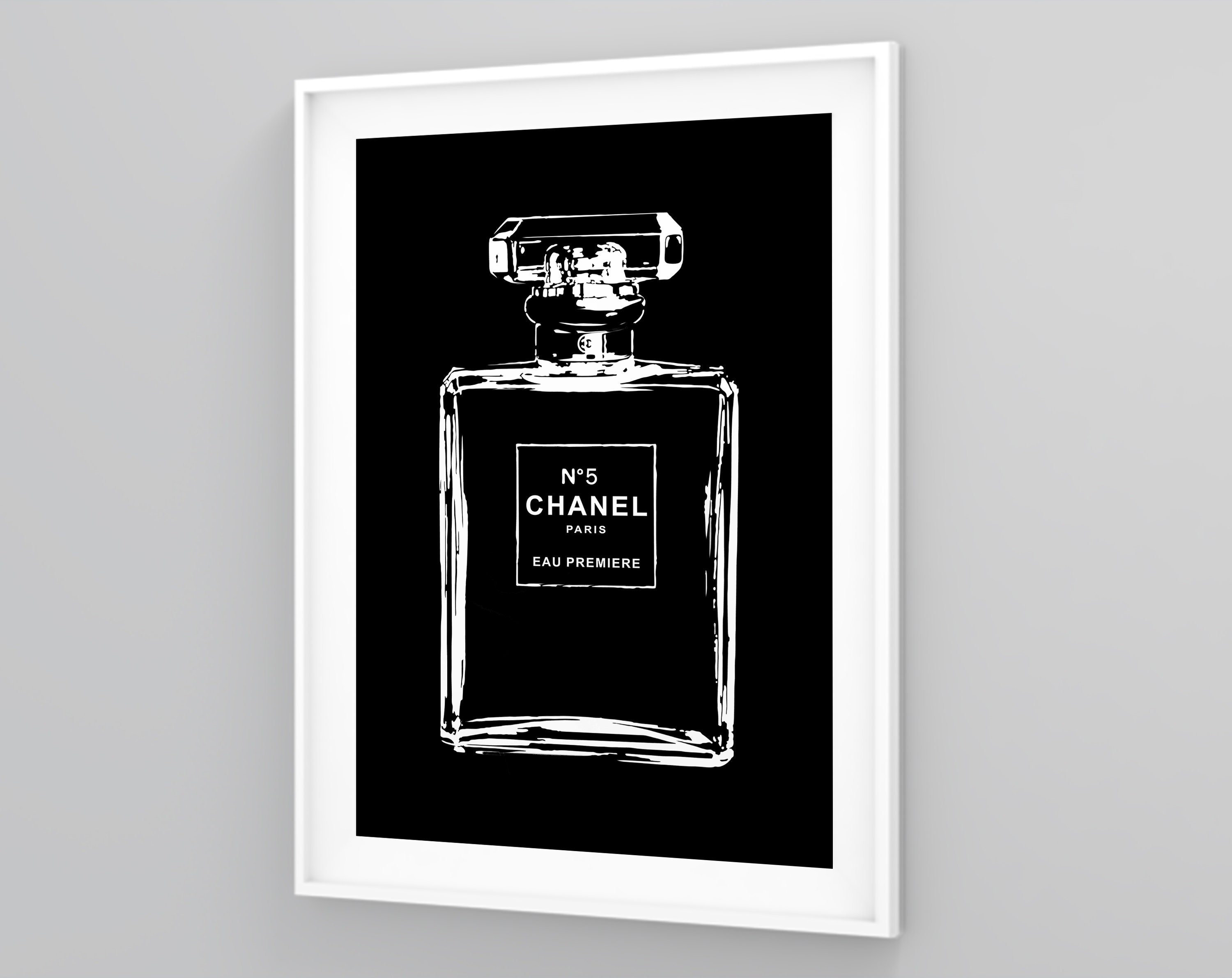 Fashion Black and White Wall Art Perfume Bottle Poster | Etsy