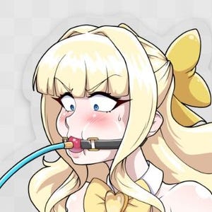 Yellow-haired magical girl die-cut sticker