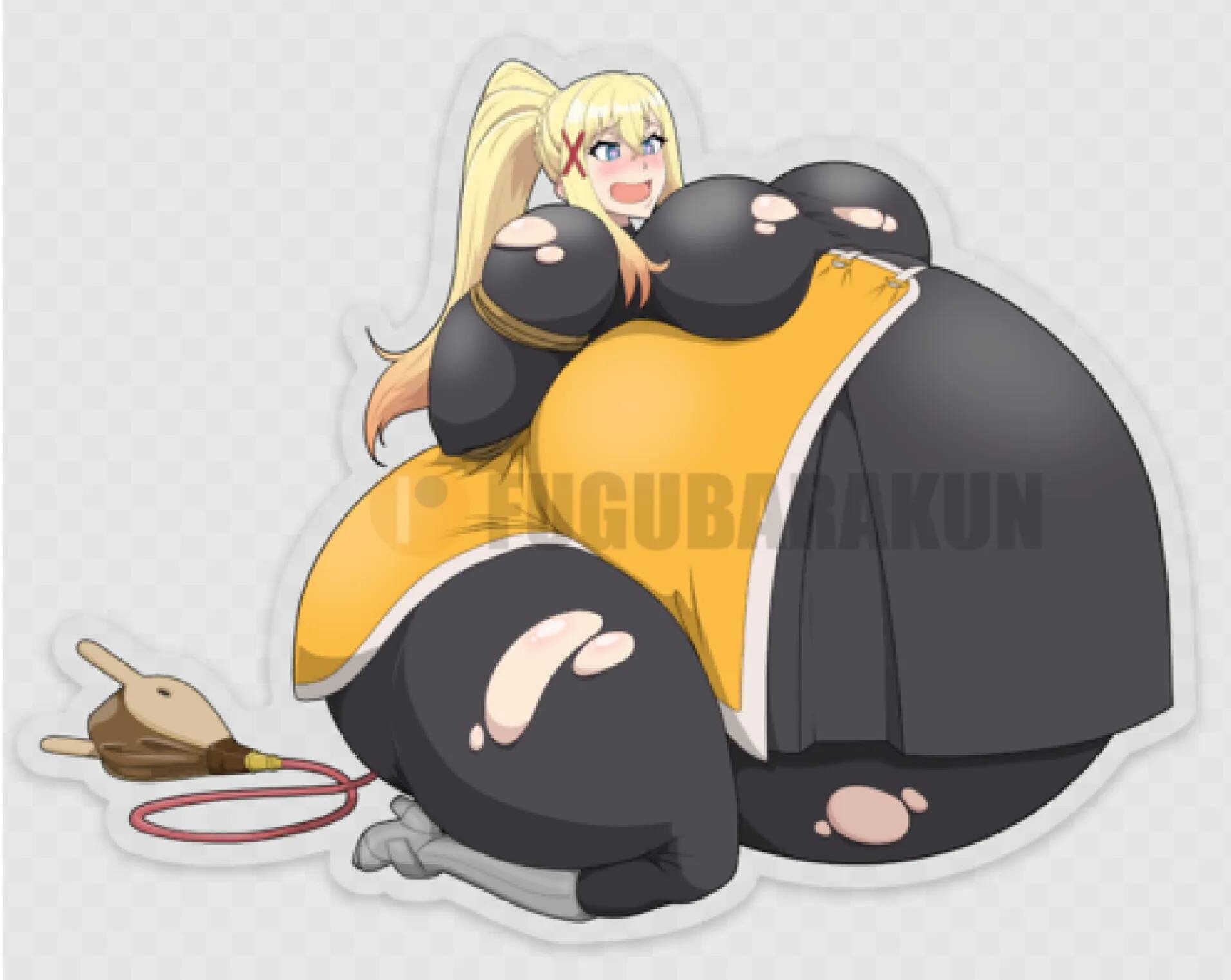Belly inflation anime