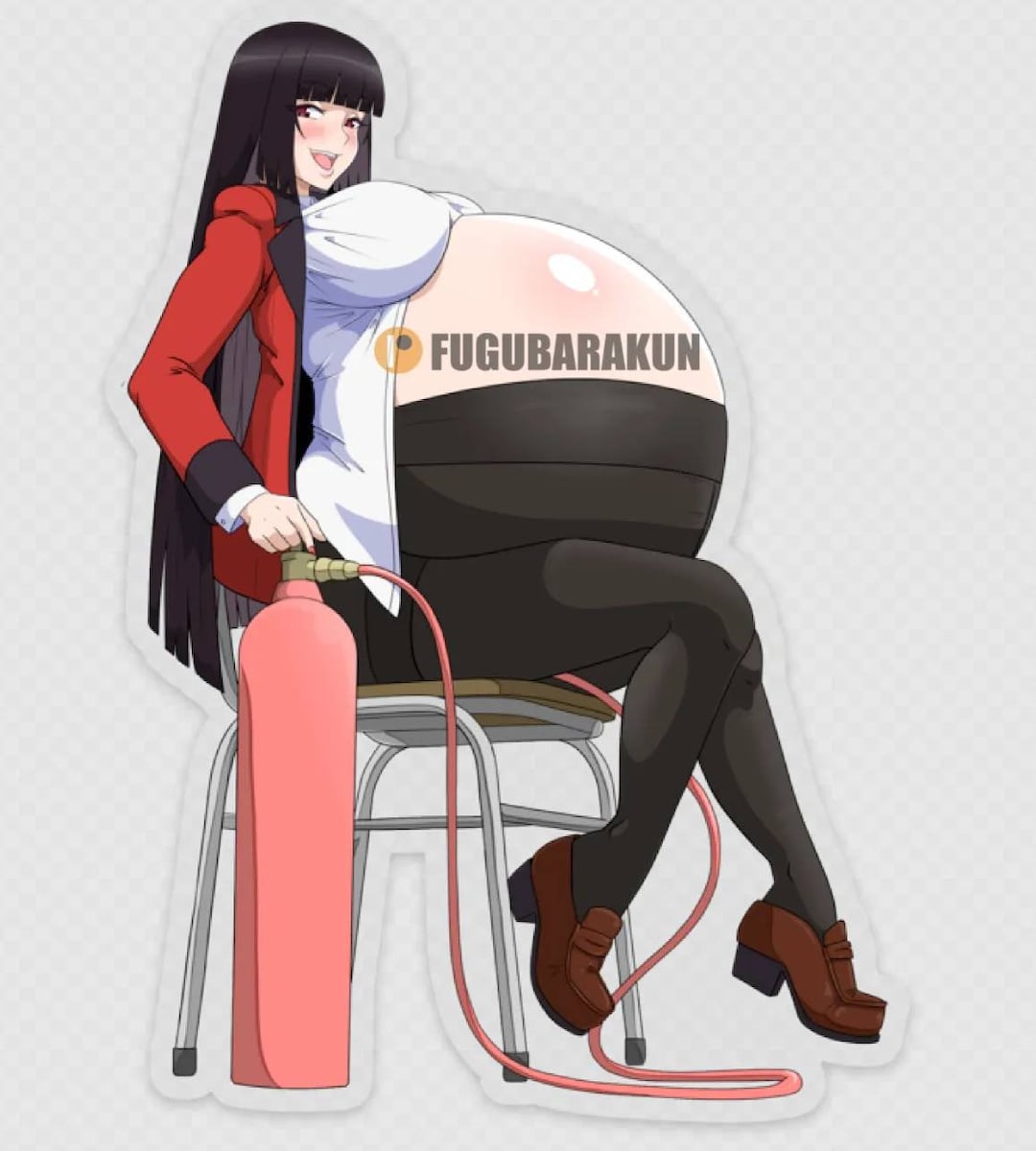 Hime Cut Raven-haired Girl Inflation Die-cut Sticker - Etsy