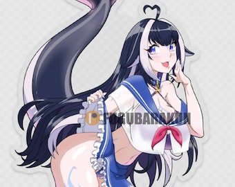 Virtual orca cat half-body ver. die-cut sticker