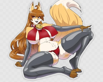 Inari fox Miko playtime ver. die-cut sticker