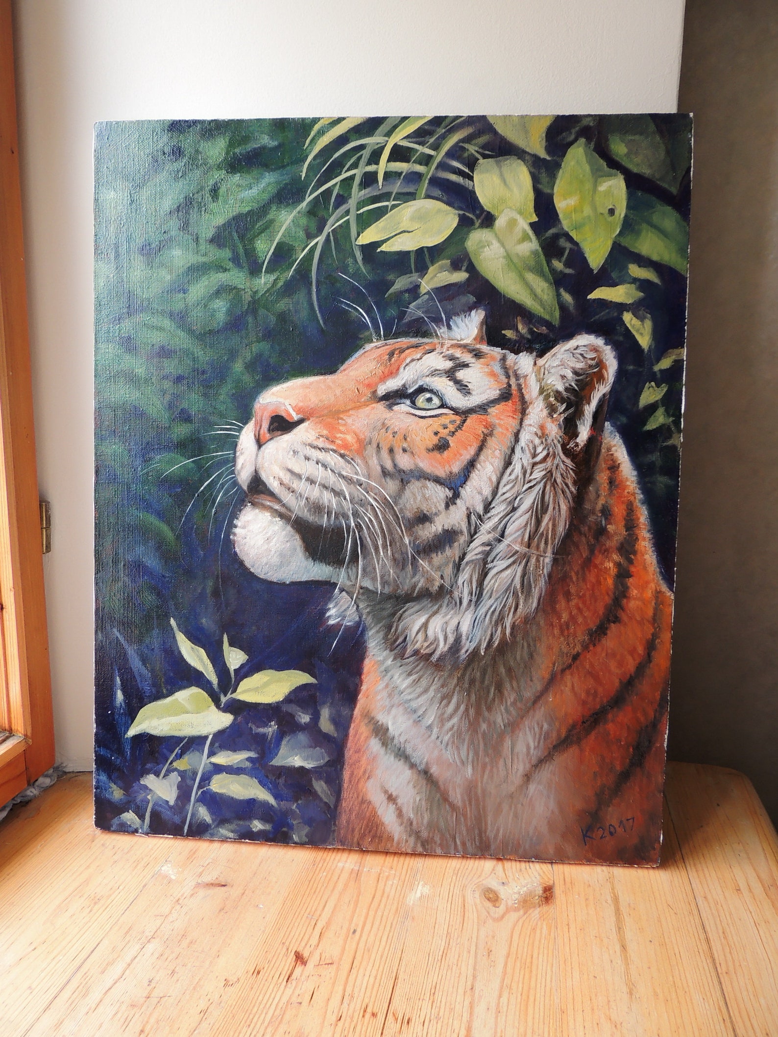 Bengal tiger. Oil painting. Wildlife art/Animal wall art. Etsy