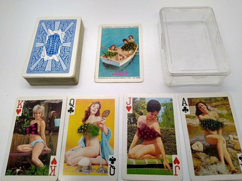 Vintage 1960's Erotic Playing Cards, Nude Pin Ups, Paradise of Naked B...