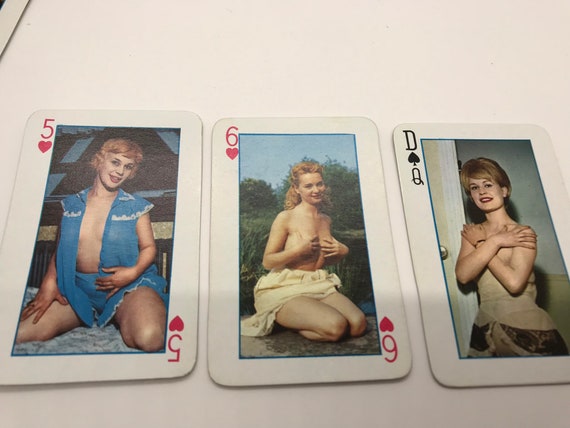 Pretty Vintage Nude Pinup - Vintage Erotic Playing Cards, Nude Pinups, Complete Deck, French, No Box