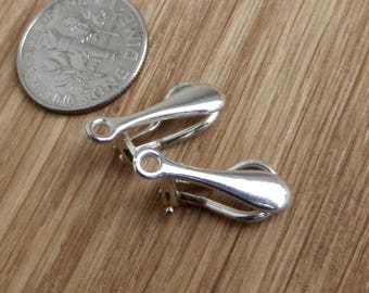 Sterling Silver Ear Clip on Earrings Findings Hight Quality