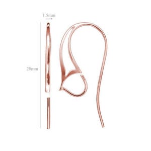 Rose gold, Sterling Silver Hooks, Earrings, Ear wires Findings Dangle Dangling Hook Earrings Open Ring High Quality
