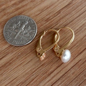 Vermeil Sterling Silver Lever Back Earring Findings with Peg Bail for Half Drilled Pearls
