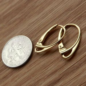 Boucles d&#39;oreilles dormeuses en or vermeil 24 carats : fils en argent sterling